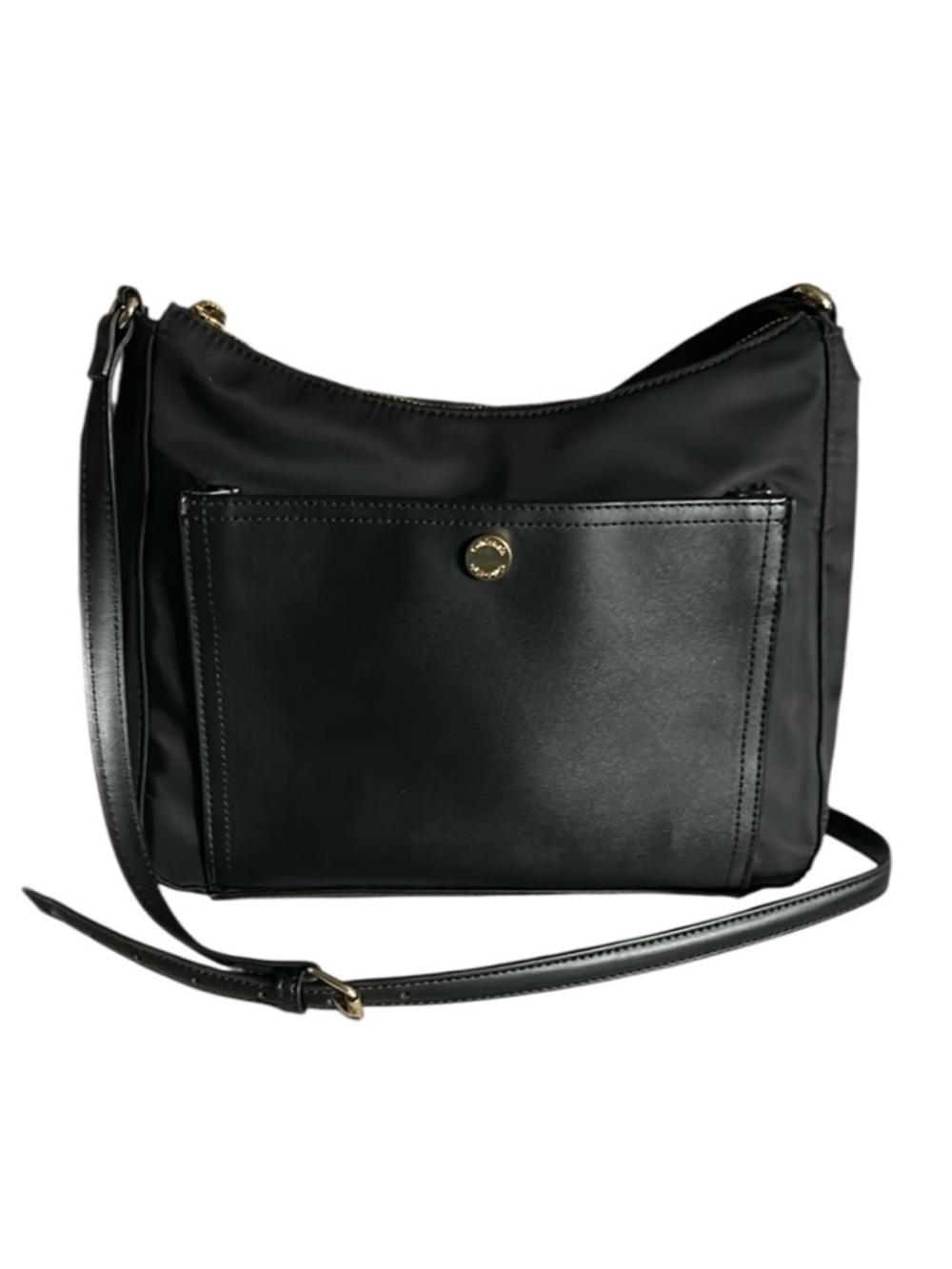 Calvin Klein Black Nylon Crossbody Bag With Black Faux Leather Trim